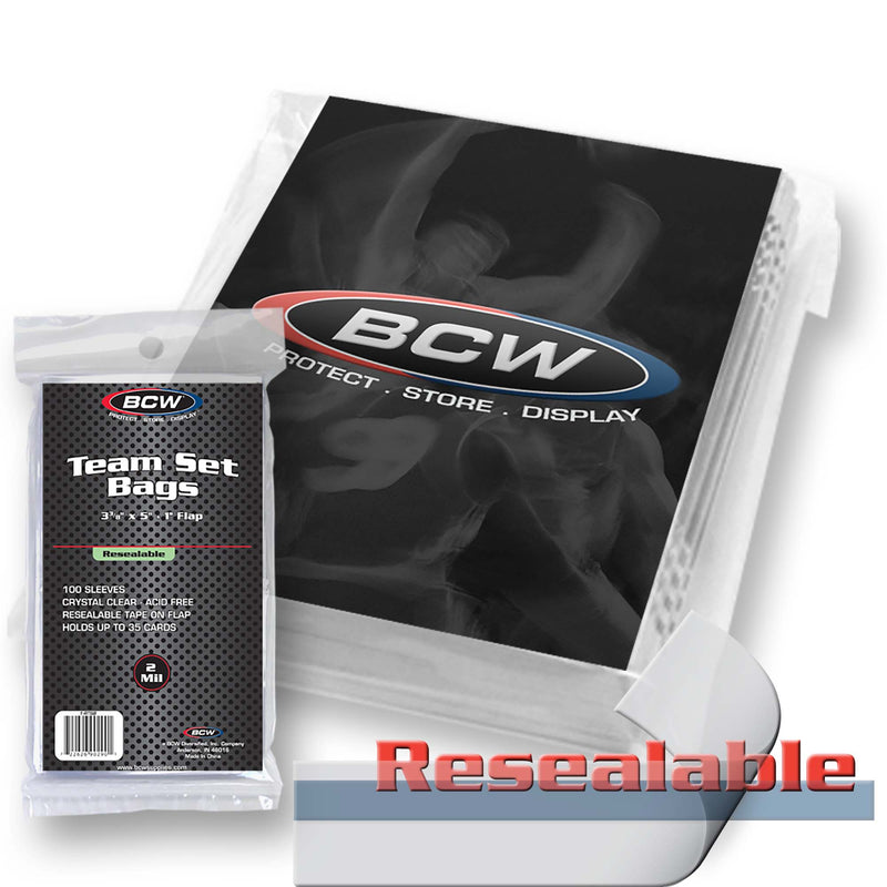 BCW Team Set Bags – Resealable Trading Card Sleeves (100 Count)