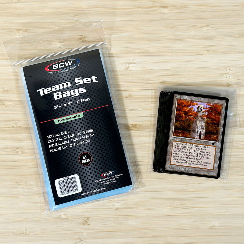 BCW Team Set Bags – Resealable Trading Card Sleeves (100 Count)