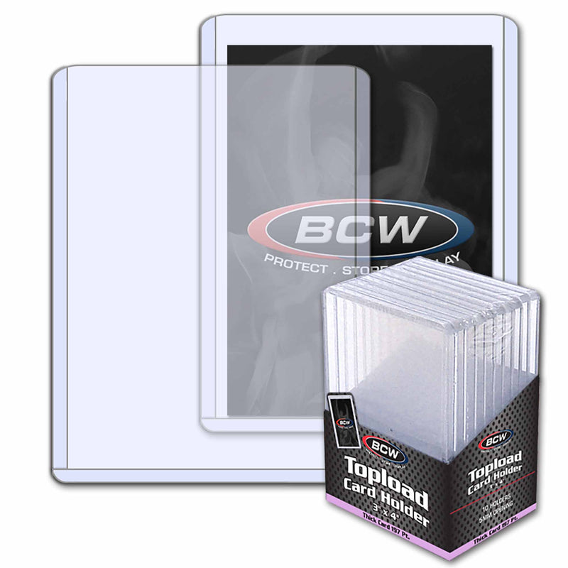 BCW 3×4 Thick Toploader Card Holders – 197 pt (10 Pack)