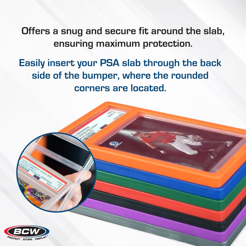 BCW PSA Slab Bumpers – 6 Pack (Choose Color) or 8-Pack Variety – Slab Protectors