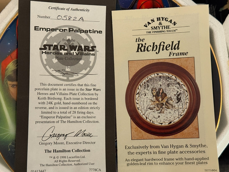 Hamilton Collection Plate Star Wars Emperor Palpatine Portrait Collage with COA