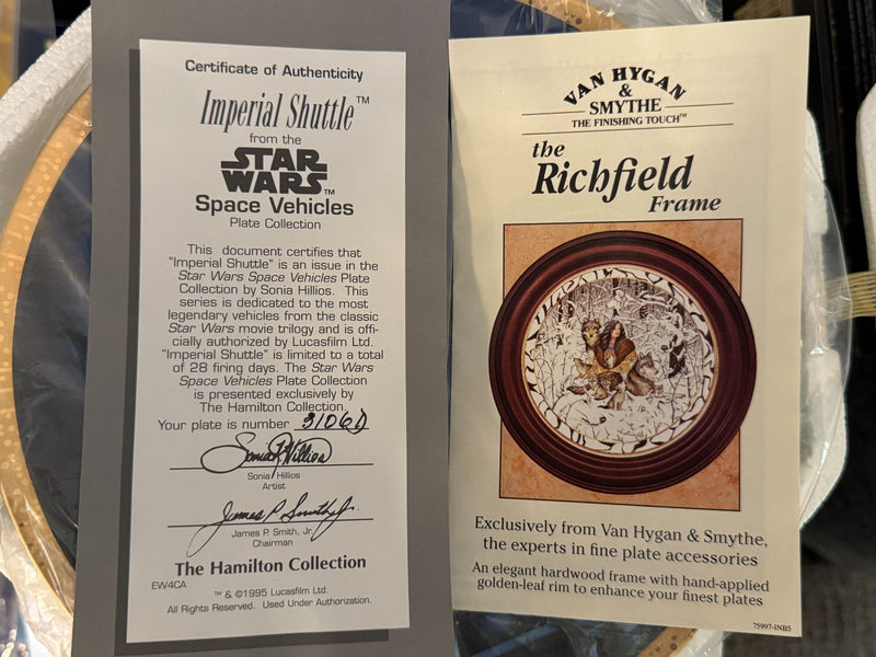Hamilton Collection Plate Star Wars Space Collection Imperial Shuttle with COA
