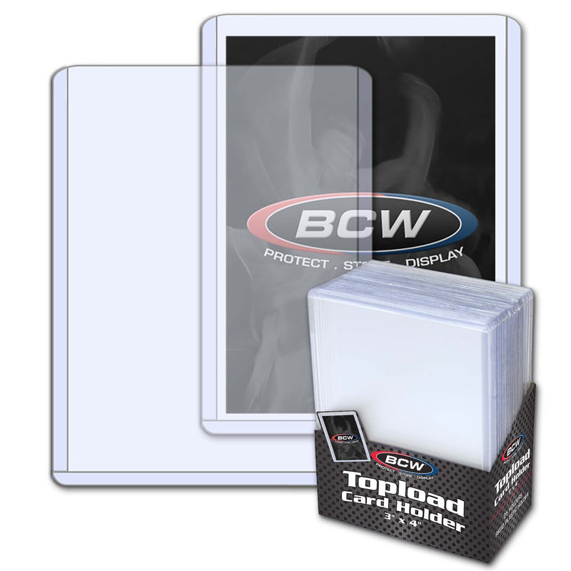 BCW 3×4 Topload Card Holders — Case of 1,000 (40×25) — Free Shipping