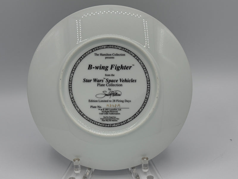 Hamilton Collection Plate Star Wars Space Collection B-wing Fighter with COA