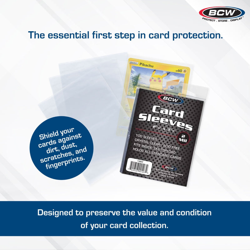 BCW Standard Penny Sleeves – Packs or Full Case (200–10000 ct) – Free Shipping